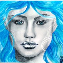 Mermaid. Pencil Drawing, Portrait Drawing, Traditional illustration, and Watercolor Painting project by Sandra Wind - 05.25.2020