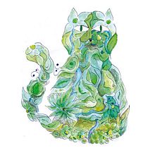 El jardín de las flores verdes con tallos azul cerúleo. Un projet de Design , Illustration traditionnelle , et Écriture de Sergio Cuenca - 25.05.2020