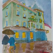 My project in Architectural Sketching with Watercolor and Ink course. Architectural Illustration project by Paola Dassori - 10.03.2020