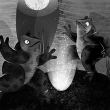 Frogs Find Fallen Star. Un proyecto de Ilustración infantil de Autumn - 26.05.2020