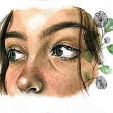 Serie de miradas. Traditional illustration, and Watercolor Painting project by Mary Orsini - 05.28.2020