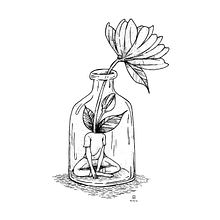 Woman In A Bottle. Un proyecto de Ilustración tradicional, Ilustración con tinta e Ilustración digital de Román Cholbi - 28.05.2017