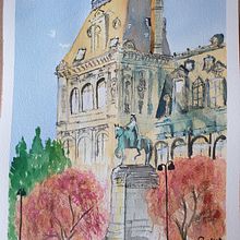 Mi Proyecto del curso: Dibujo arquitectónico con acuarela y tinta. Edificio París Ein Projekt aus dem Bereich Architektur von Cayetano Mateos - 29.05.2020