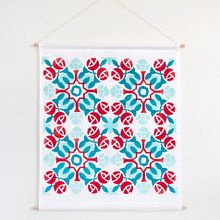 Portuguese Tile Fabric Wall Hanging. Printing, Pattern Design, and Fiber Arts project by Marta Afonso - 05.30.2020