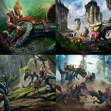 Dino Beasts - Board Game. Concept Art, Game Design, Digital Illustration, Stor, and telling project by Rai Serrano - 05.31.2020