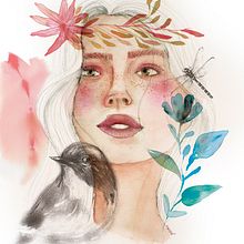 My project in Illustrated Portrait in Watercolor course!. Un proyecto de Ilustración tradicional de Natasha Mahmud - 31.05.2020