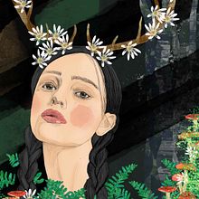 Girl in the forest  . % Camila Coelho tarafından hazırlanan Dijital İllüstras, Ve on projesi - 06.01.2020