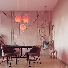 Pink living-room interior design. 3D, Interior Architecture, Decoration, 3D Design, Interior Design, Infographics & Interior Decoration project by MCarmen Sevilla - 04.01.2020