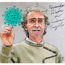 Fernando Simón, el hombre tranquilo. Un proyecto de Bellas Artes, Dibujo, Dibujo artístico, Dibujo de Retrato, Dibujo digital, Ilustración tradicional, Ilustración digital y Pintura a la acuarela de Manuel Pérez Báñez - 02.06.2020