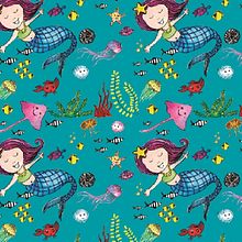 Illustrated Pattern Design - 'Under the Ocean'. Un progetto di Illustrazione tradizionale, Pattern design e Pittura ad acquerello di ankdesign - 02.06.2020