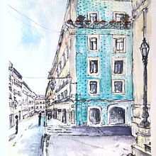 Mi Proyecto del curso: Dibujo arquitectónico con acuarela y tinta. Traditional illustration, Architectural Illustration, Ink Illustration, and Watercolor Painting project by Florence Saje - 06.03.2020