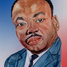 Martin Luther King. Watercolor Painting project by Zaida Olvera - 06.04.2020