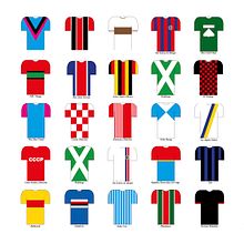The atlas of all football  t-shirts. Un proyecto de Diseño, Diseño de la información, Diseño de moda, Diseño gráfico e Infografía de Hernan Ordoñez - 04.06.2020
