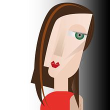 Geometric Self-Portrait. Traditional illustration project by Dimitra Kountiou - 06.04.2020