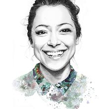Self directed work - Portrait of Tatiana Maslany. Un proyecto de Ilustración digital, Ilustración tradicional, Dibujo a lápiz y Dibujo de Retrato de Amy Pearson - 31.08.2017