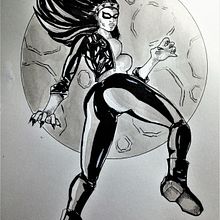 Selina en acción y Power Girl. Un progetto di Creatività, Disegno, Illustrazione tradizionale e Illustrazione con inchiostro di Chechu Garrido - 05.06.2020