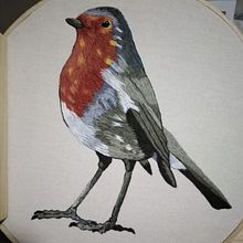 Mi Petirrojo por Gaby B. Embroider, and Calligraph project by gburguettem - 06.05.2020