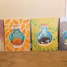My project in Watercolour on Wood course. Un progetto di Pittura acrilica, Artigianato e Pittura ad olio di growmangos - 19.06.2020