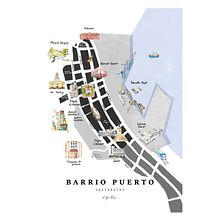 Ilustración Barrio Puerto Valparaiso. Arquitetura, Ilustração tradicional e Ilustração arquitetônica projeto de Constanza Pérez Hellec - 06.06.2020