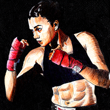 Female boxer in ballpoint pens. Un progetto di Disegno a matita di Amelie Paquet - 06.06.2020