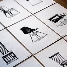Colección de Sillas Icónicas. Un proyecto de Dibujo, Diseño, Diseño de producto, Diseño industrial, Ilustración tradicional e Ilustración con tinta de Fran Molina - 10.03.2018