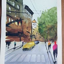 Mi Proyecto del curso: Paisajes urbanos en acuarela. Un proyecto de Ilustración tradicional e Ilustración arquitectónica de Andrea Marro Gausachs - 27.06.2020