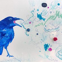Blue Crow. Artistic Drawing project by Susan Carter - 06.09.2020