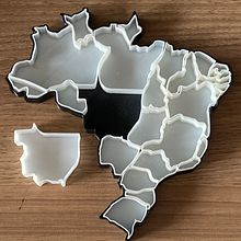 Meu projeto do curso: Introdução ao design e impressão 3D - Brazil Map Puzzle. 3D, 3D Design, and 3D Modeling project by Victor Vichy - 06.09.2020