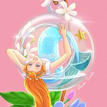 Mermaid Thumbelina. Digital Drawing, and Character Design project by Laura Sinde - 05.18.2020