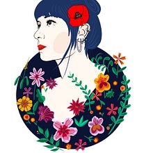 Meu projeto do curso: Retrato ilustrado com elementos botânicos Ein Projekt aus dem Bereich  von Iolanda Monteiro - 10.06.2020