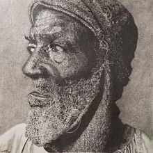 Old Dahomey man. Basado en foto de  Irving Penn.  Dibujo  con lapiceros, casi en su totalidad. Tamaño 27 x27. Projekt z dziedziny R, sunek ołówkiem i Portret użytkownika susfez - 11.06.2020
