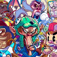 30 CHARACTERS MONKEYS. Un proyecto de Dibujo digital, Diseño de personajes, Ilustración tradicional e Ilustración digital de Jesús Félix-Díaz - 13.06.2020