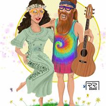 "hippies couple" . Un progetto di Disegno digitale di ronan_rezende - 13.06.2020