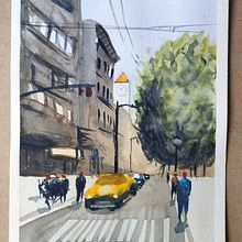 Mi Proyecto del curso: Paisajes urbanos en acuarela. Architecture project by Pablo R. - 06.13.2020