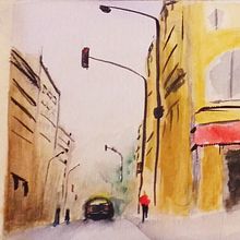 Calle : Paisajes urbanos en acuarela Ein Projekt aus dem Bereich Aquarellmalerei von Rolando Silva Huerta - 14.06.2020