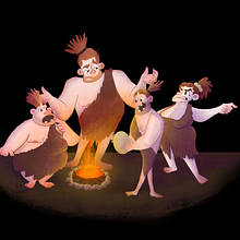 Proyecto: Cavernicolas. Animation, 2D Animation, Concept Art, Creativit, Art Direction, Character Design, Game Design, Traditional illustration, and Digital Illustration project by Victoria Plata Ramos - 06.15.2020