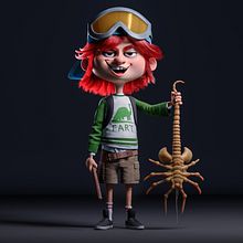 Alien hunter kid . Un proyecto de 3D, Animación 3D, Animación de personajes, Diseño de personajes 3D y Modelado 3D de Luis Yrisarry Labadía - 16.06.2020