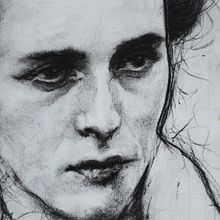LEONORA CARRINGTON portrait / charcoal sketch. Un proyecto de Dibujo anatómico, Dibujo de Retrato y Sketchbook de ALFONSO OSORIO - 16.06.2020