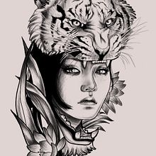 Proyecto del curso: ilustración digital de tatuajes . Un proyecto de Diseño de tatuajes de Valentina Palombella - 16.06.2020