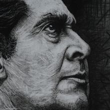 DAVID ALFARO SIQUEIROS portrait / charcoal sketch . Un progetto di Disegno anatomico, Disegno di ritratti e Sketchbook di ALFONSO OSORIO - 17.06.2020