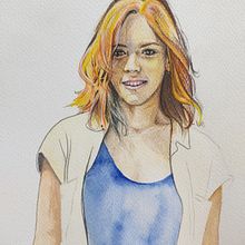 Mi Proyecto del curso: Retrato ilustrado en acuarela. Un progetto di Illustrazione tradizionale, Belle arti, Pittura, Disegno, Pittura ad acquerello, Disegno di ritratti e Disegno artistico di Natalia Rivillas - 24.05.2022