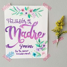 Tarjeta día de la madre. H, Lettering, Lettering, e Pintura em aquarela projeto de Claudia Giraldo - 17.06.2020