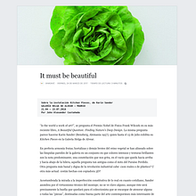 It must be beautiful - Sobre la instalación Kitchen Pieces, de Karin Sander - Crítica. Fine Arts, and Writing project by John Alexander Castañeda Rodríguez - 03.24.2017