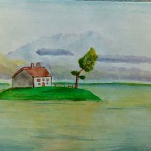 Mi Proyecto del curso: Ilustración en acuarela con influencia japonesa. L, scape Architecture, Painting, and Watercolor Painting project by Fernando Vidal Arévalo - 06.29.2020