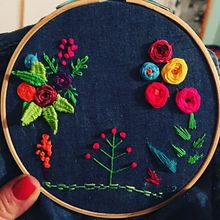 Felicidad en aguja!. Embroider project by Clara Guerrero Adasme - 06.19.2020