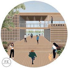 Centro de Educacion Ambiental y Monitoreo de Buenos Aires (C.E.A.M.B.A). Architectural Illustration project by Julieta Bohl - 06.19.2020