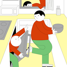 Kitchen adventures. Cooking in quarantine times. 🥵. Traditional illustration, Digital Illustration, and Vector Illustration project by Jorge Gallardo - 06.21.2020