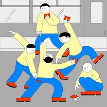 The pickpocket mafia causing chaos in the subway.🚂🥵 . Un proyecto de Ilustración tradicional, Ilustración digital e Ilustración vectorial de Jorge Gallardo - 21.06.2020