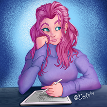 Girl Drawing. Digital Illustration project by Fernando Calderon - 06.22.2020