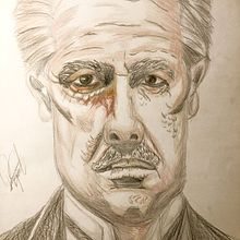 Desenho Godfather. Film, Drawing, Pencil Drawing, Artistic Drawing, Portrait Drawing, and Realistic Drawing project by Rafael Cohen - 06.22.2020